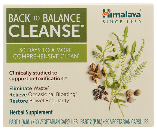 Himalaya Back To Balance Cleanse 60 Vegetarian Capsules Front