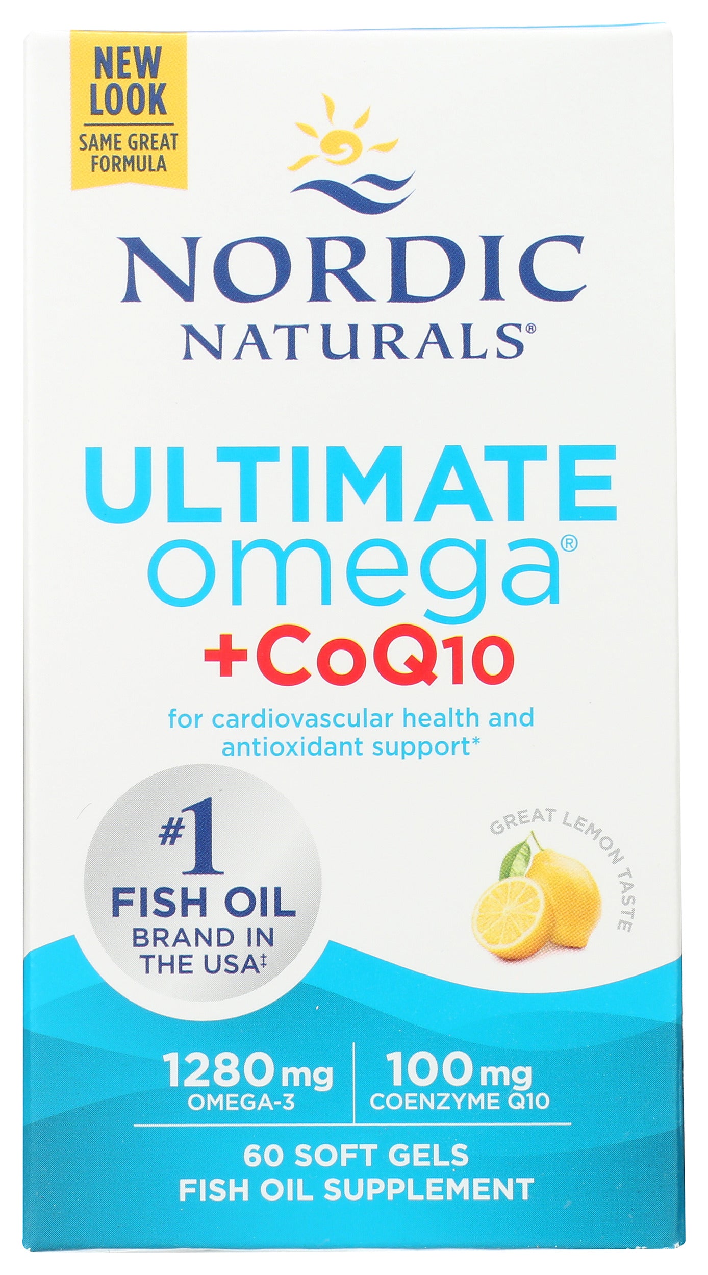 Nordic Naturals Ultimate Omega + CoQ10 60 Soft Gels Front