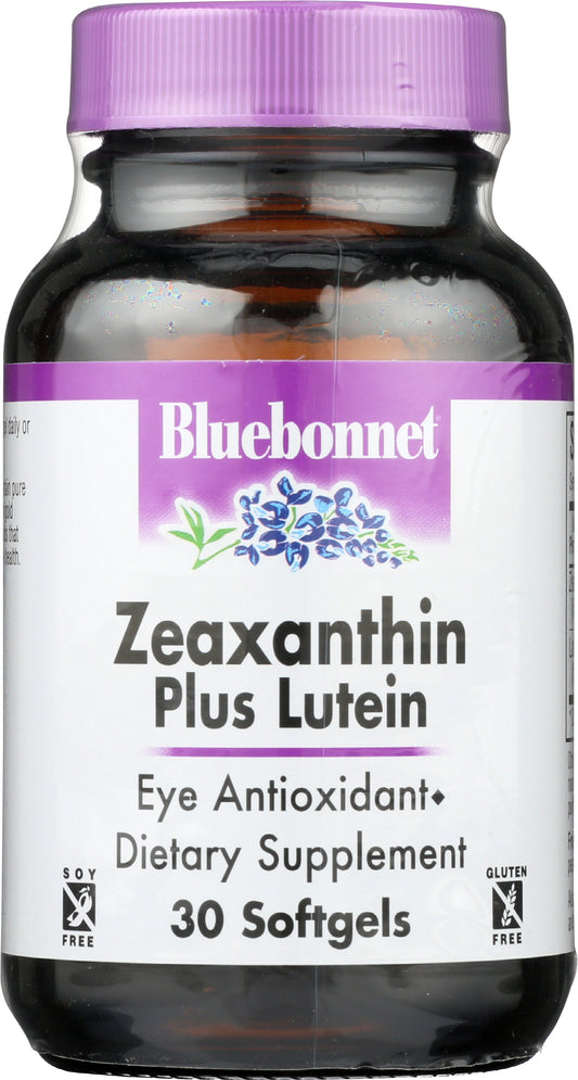 Bluebonnet Zeaxanthin & Lutein 30 Soft Gels Front