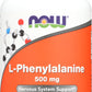NOW L-Phenylalanine 500 mg 120 Veg Capsules Front