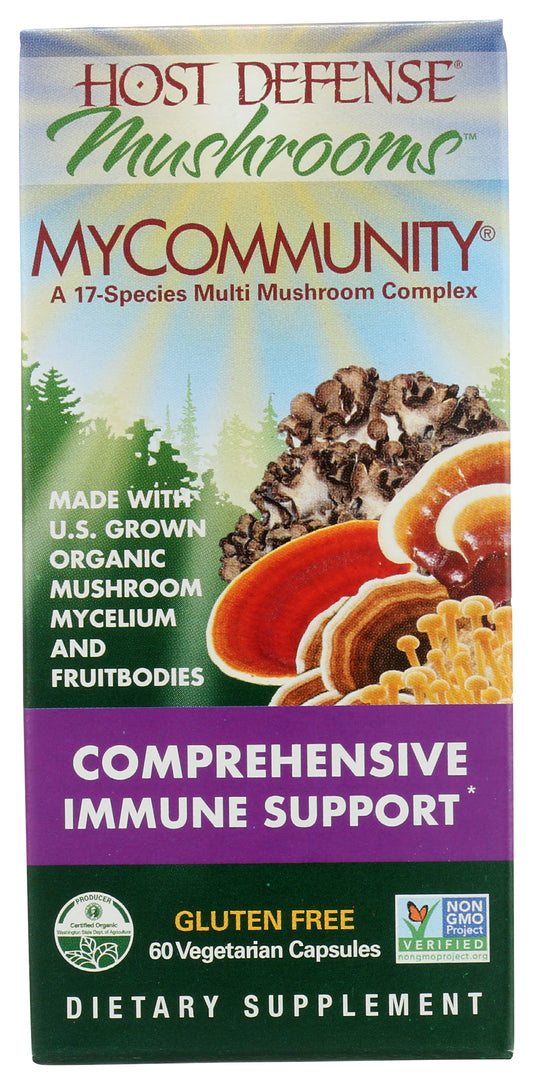 Host Defense MyCommunty 60 Vegetarian Capsules Front of Box