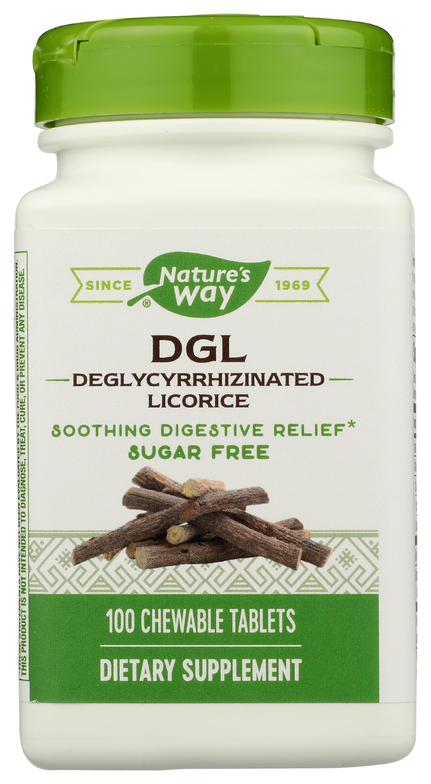 Nature's Way DGL Deglycyrrhizinated Licorice 100 Chewable Tablets Front