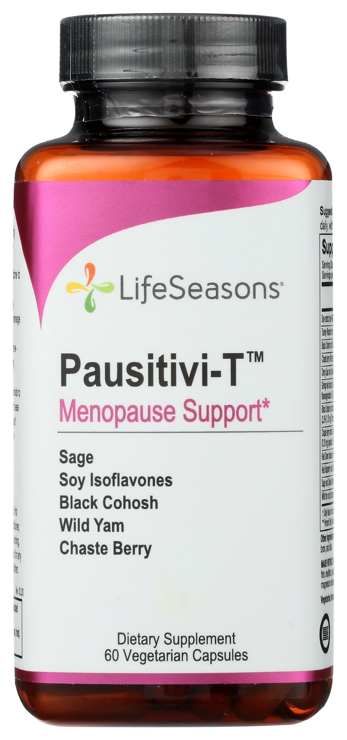 LifeSeasons Pausitivi-T 60 Vegetarian Capsules Front