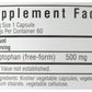 Bluebonnet L-Tryptophan 500 mg 60 Vegetable Capsules Back
