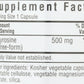 Bluebonnet L-Tyrosine 500 mg 50 Vegetable Capsules Back