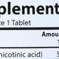 Carlson Niacin 50mg 100 Tablets Back of Bottle