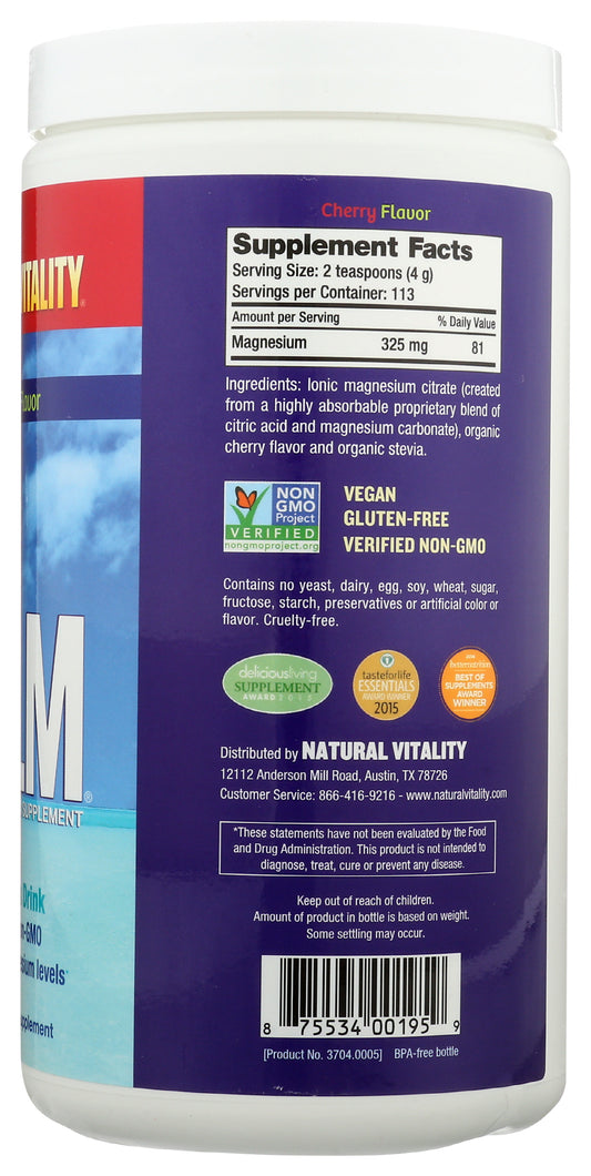 Natural Vitality Calm Magnesium Supplement Cherry Flavor 16oz
