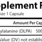 Carlson DLPA DL-Phenylalanine 500 mg 60 Capsules Back