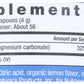 Natural Vitality Calm Magnesium Supplement Lemon Flavor 8oz Back of Bottle