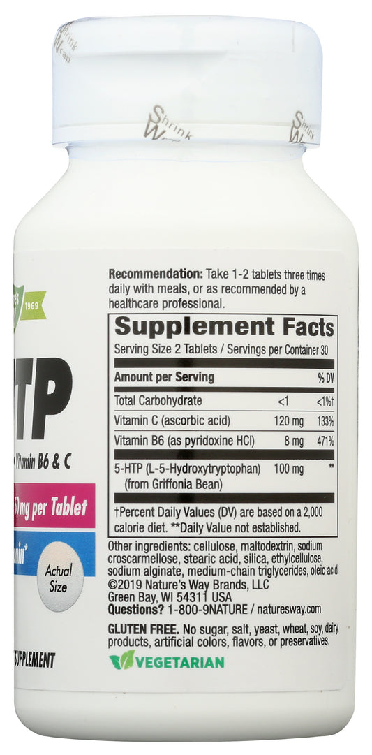 Nature's Way 5-HTP 60 Tablets Back