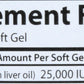 Carlson Vitamin A 25,000 IU with Pectin 100 Soft Gels Back of Bottle