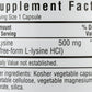 Bluebonnet L-Lysine 500 mg 50 Vegetable Capsules Back