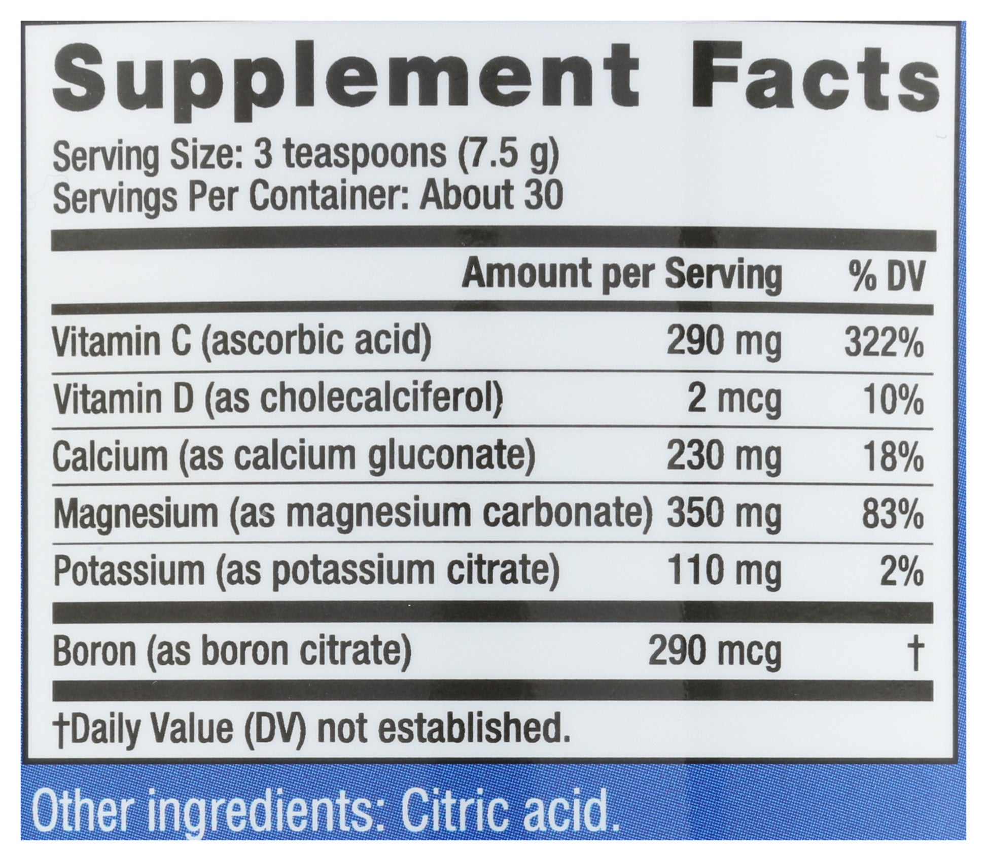 Natural Vitality Calm Magnesium Supplement Plus Calcium 8oz Back of Bottle