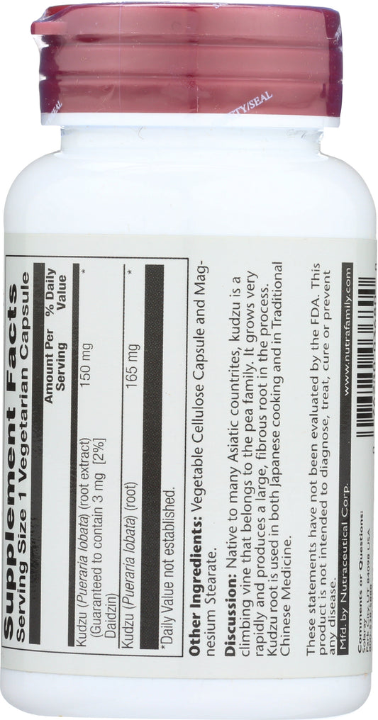 Solaray Kudzu Root Extract 150 mg 60 VegCaps Back of Bottle