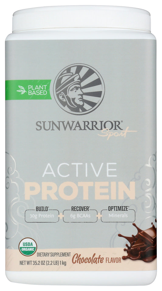 Sunwarrior Sport Active Protein Chocolate Flavor 1kg Front of Tub