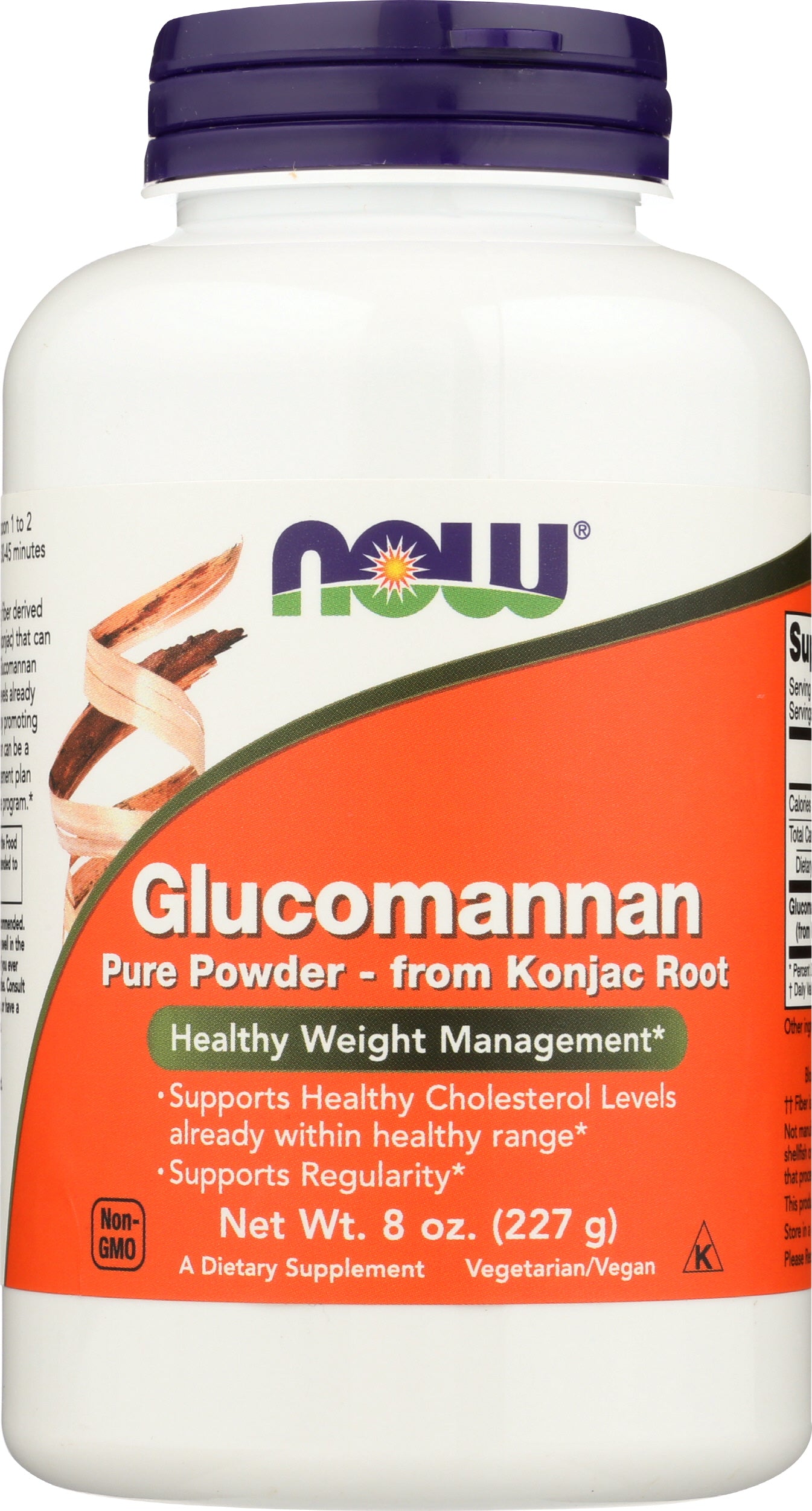 NOW Glucomannan Powder 8 oz Front