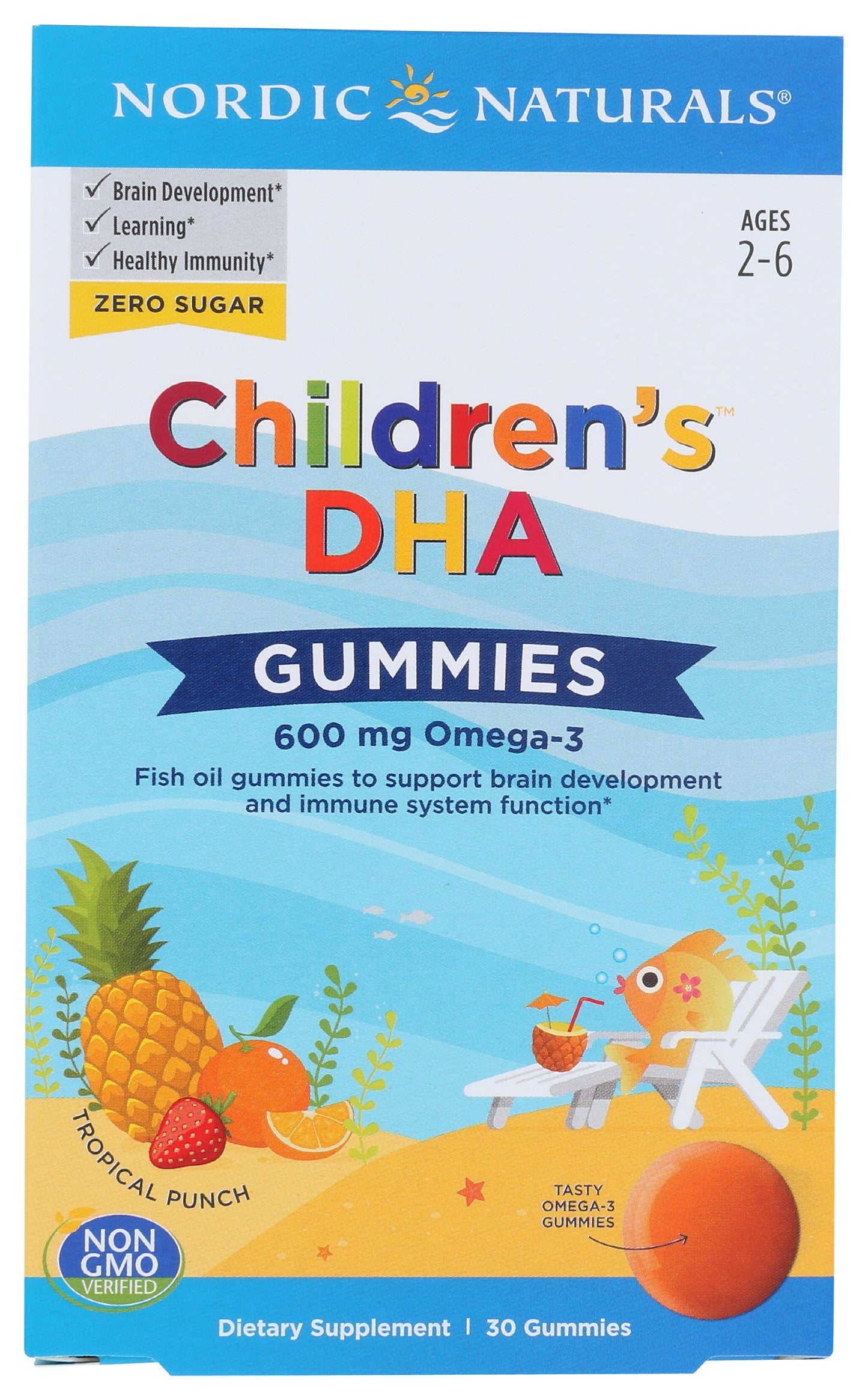 Nordic Naturals Children's DHA 600 mg Omega-3 30 Gummies Front