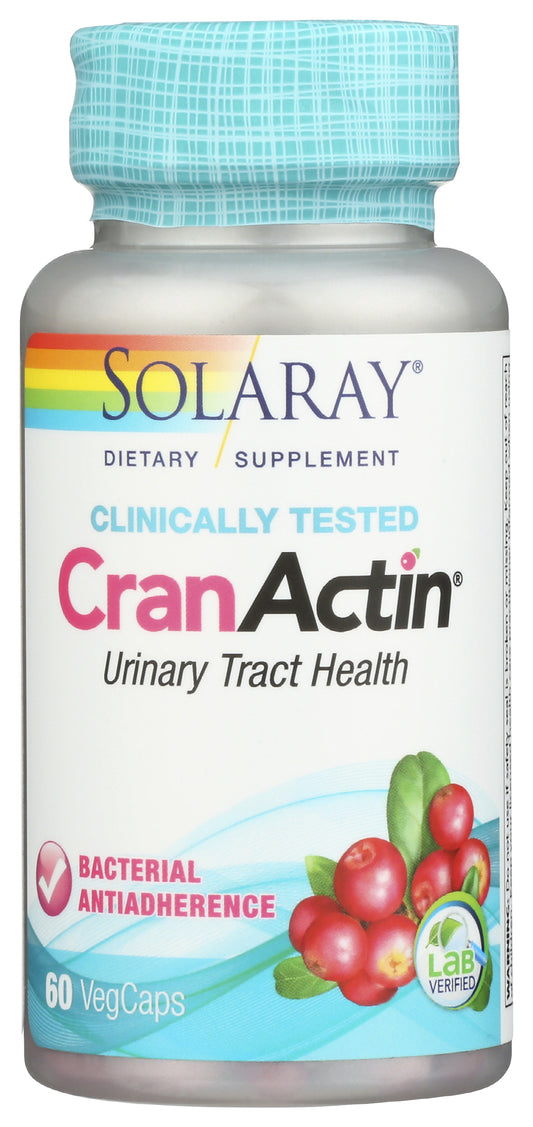Solaray CranActin 60 VegCaps Front of Bottle