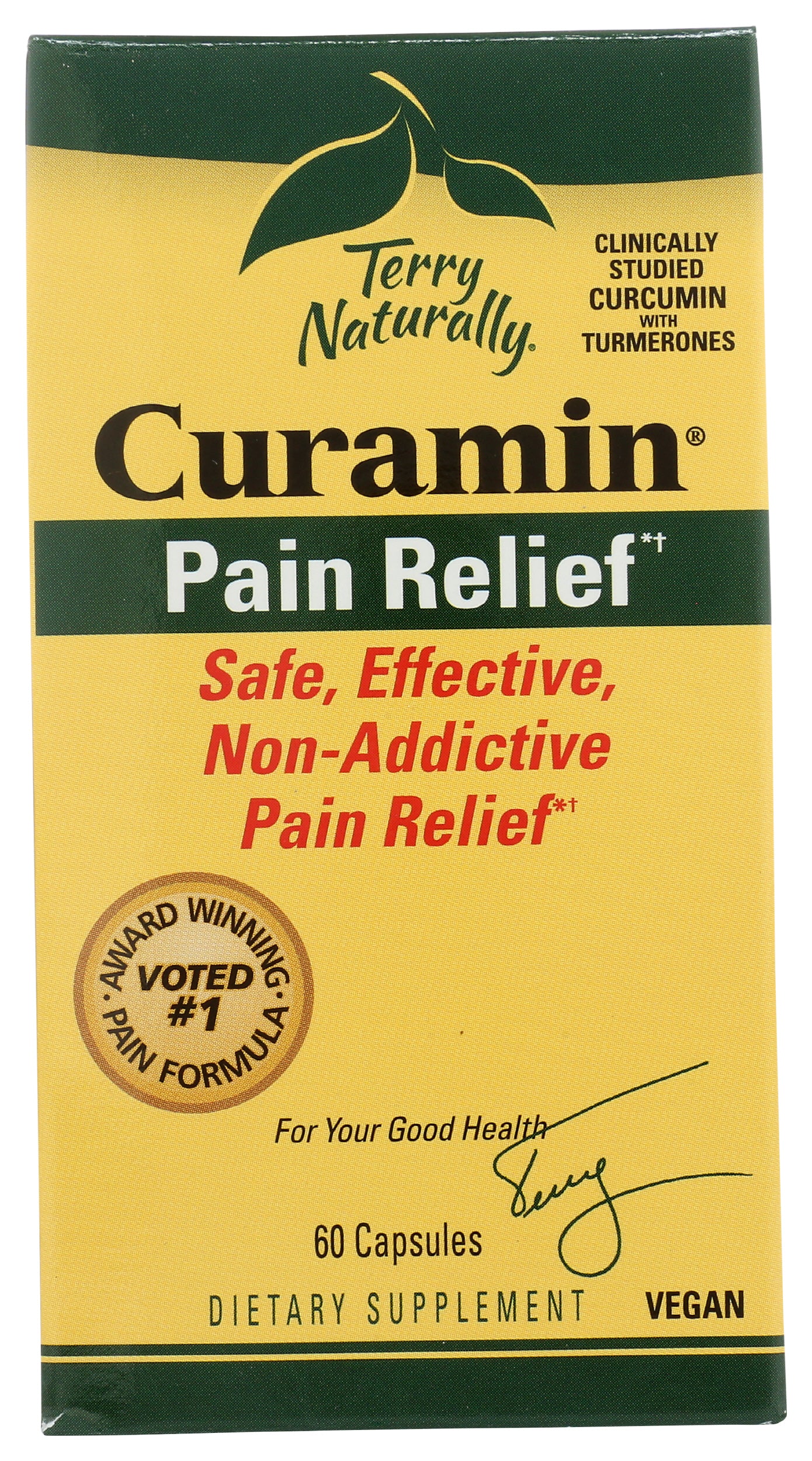 Terry Naturally Curamin Pain Relief 60 Capsules Front of Box