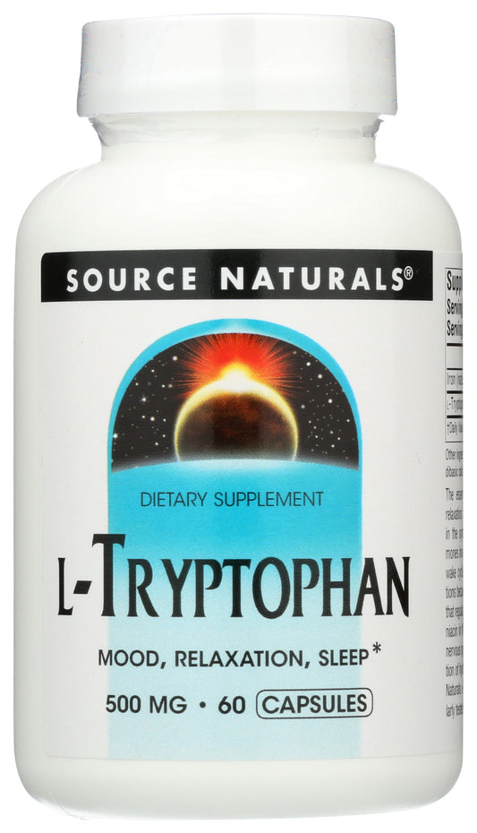 Source Naturals L-Tryptophan 60 Capsules Front