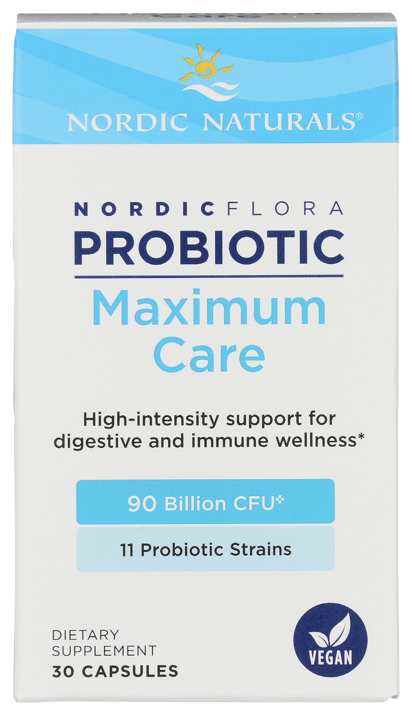 Nordic Naturals Flora Probiotic Maximum Care Front of Box