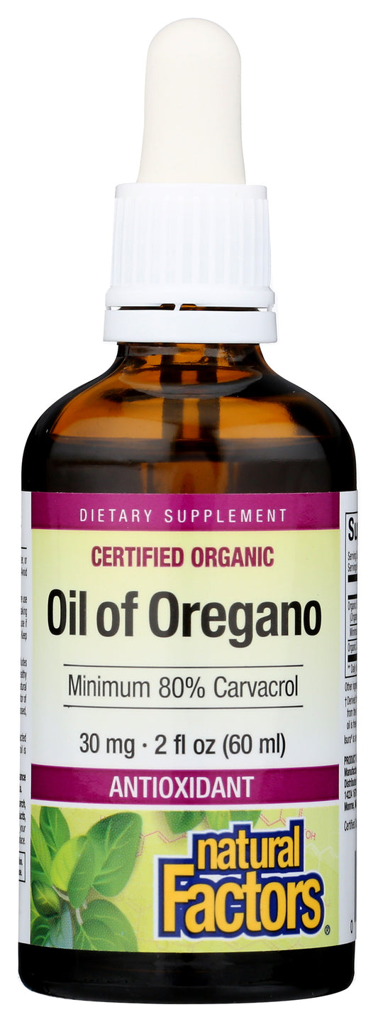 Natural Factors Oil of Oregano 2 fl oz Front of Bottle