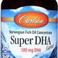 Carlson Super DHA 500 mg 60 Soft Gels Front of Bottle