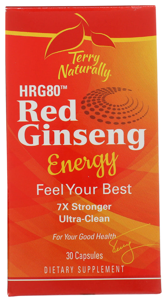 Terry Naturally HRG80 Red Ginseng Energy 30 Capsules Front