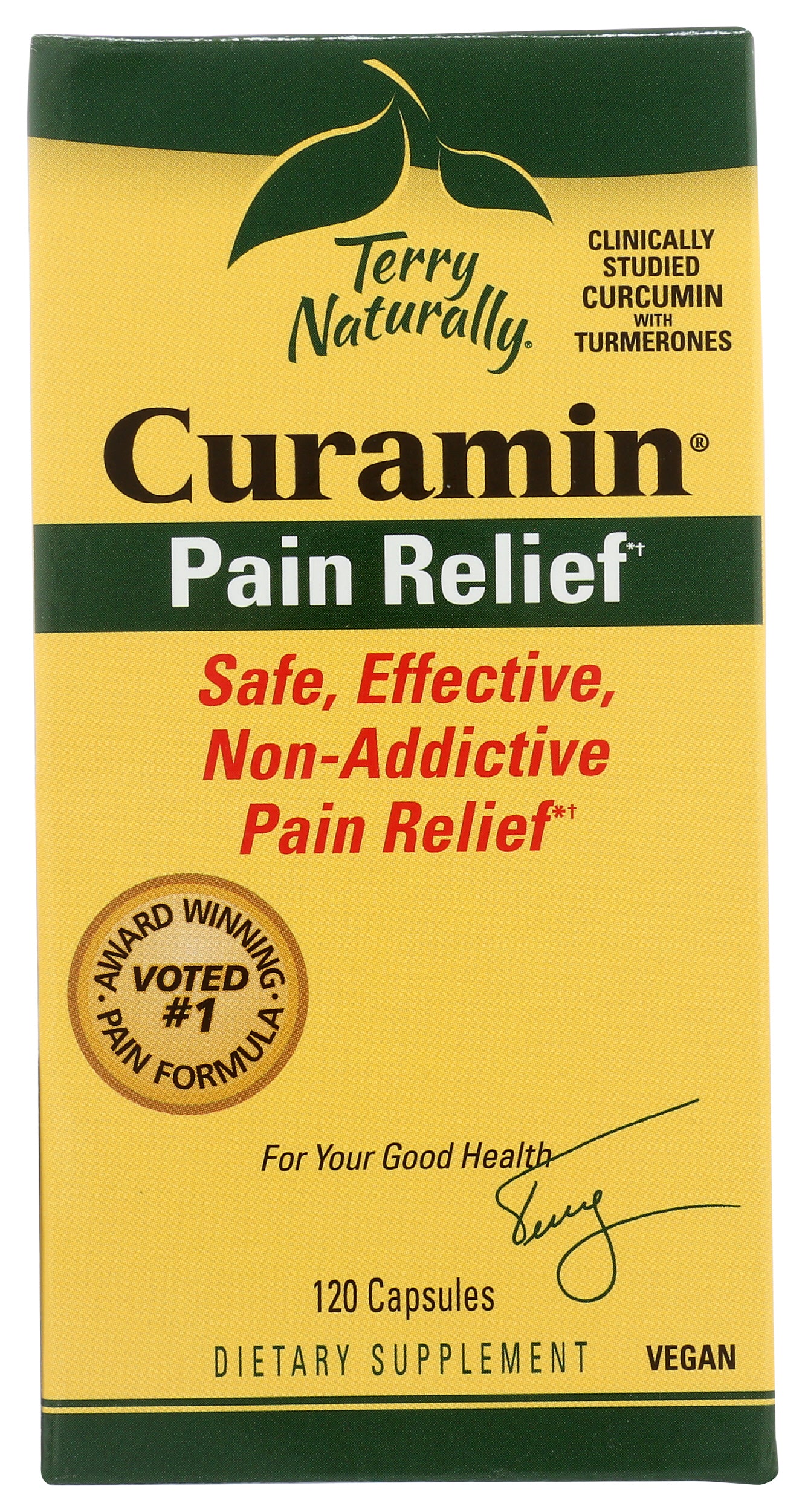 Terry Naturally Curamin Pain Relief 120 Capsules Front of Box
