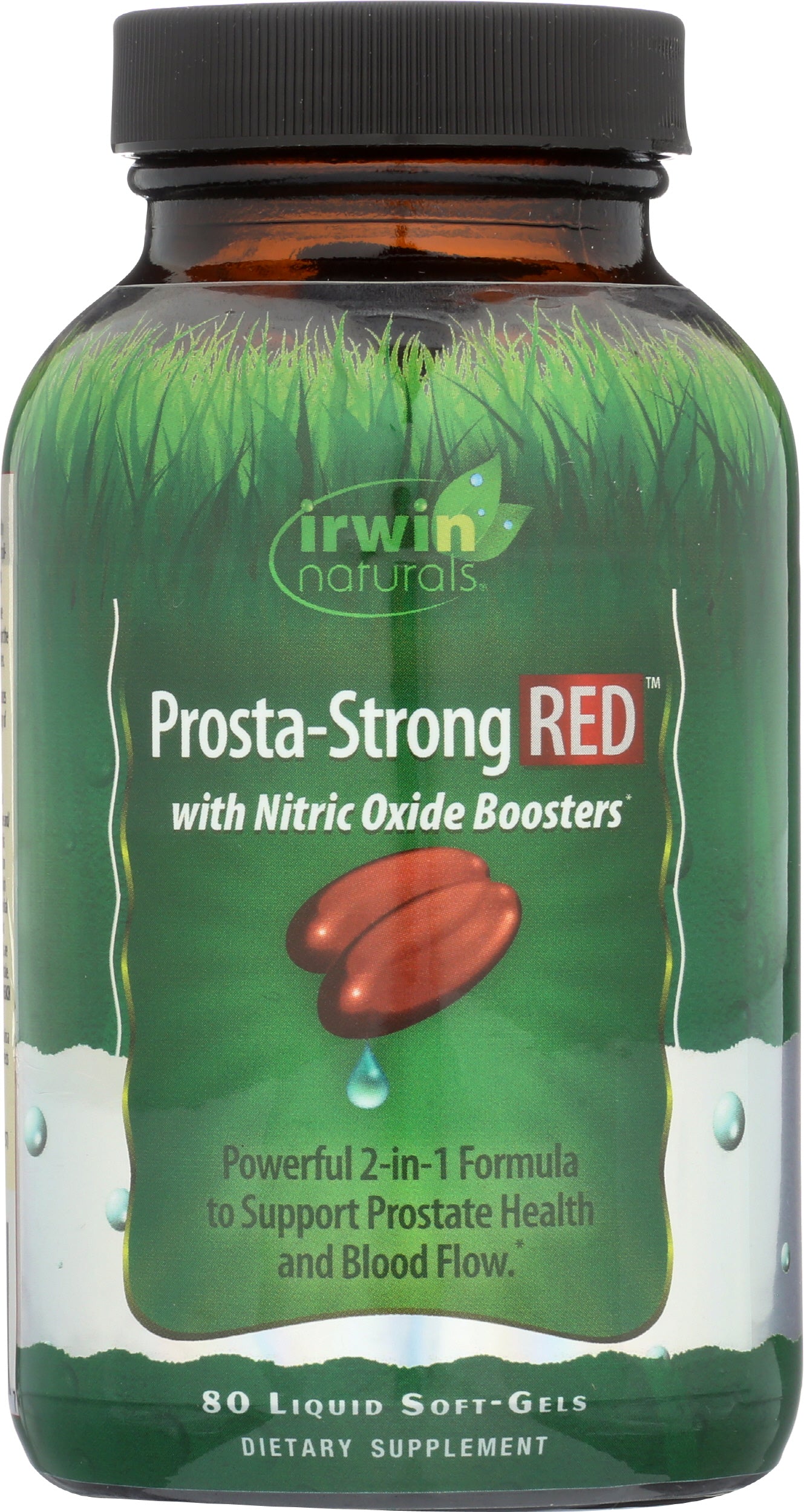 Irwin Naturals Prosta-Strong Red 80 Liquid Soft Gels Front of Bottle