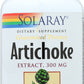 Solaray Artichoke 600 mg 60 VegCaps Front of Bottle