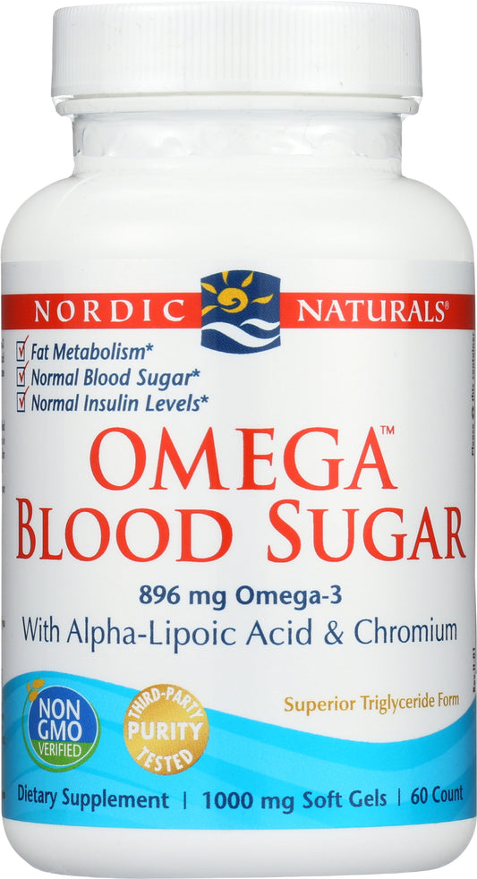 Nordic Naturals Omega Blood Sugar 60 Soft Gels Front