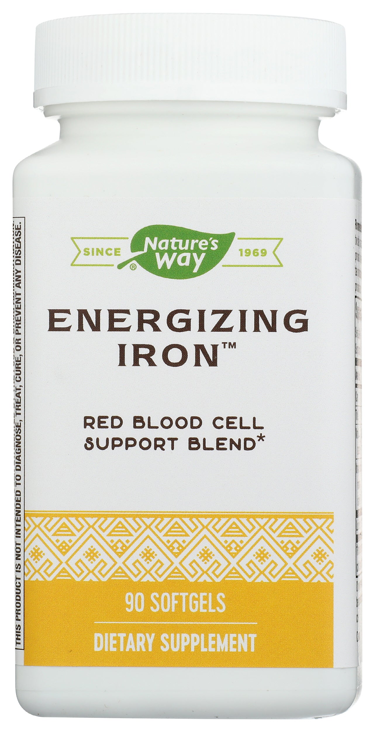 Nature's Way Energizing Iron 90 Softgels Front of Bottle