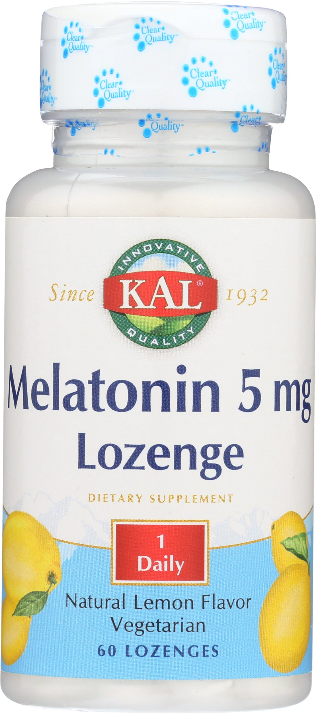 KAL Melatonin 5 mg 60 Lozenges Front of Bottle