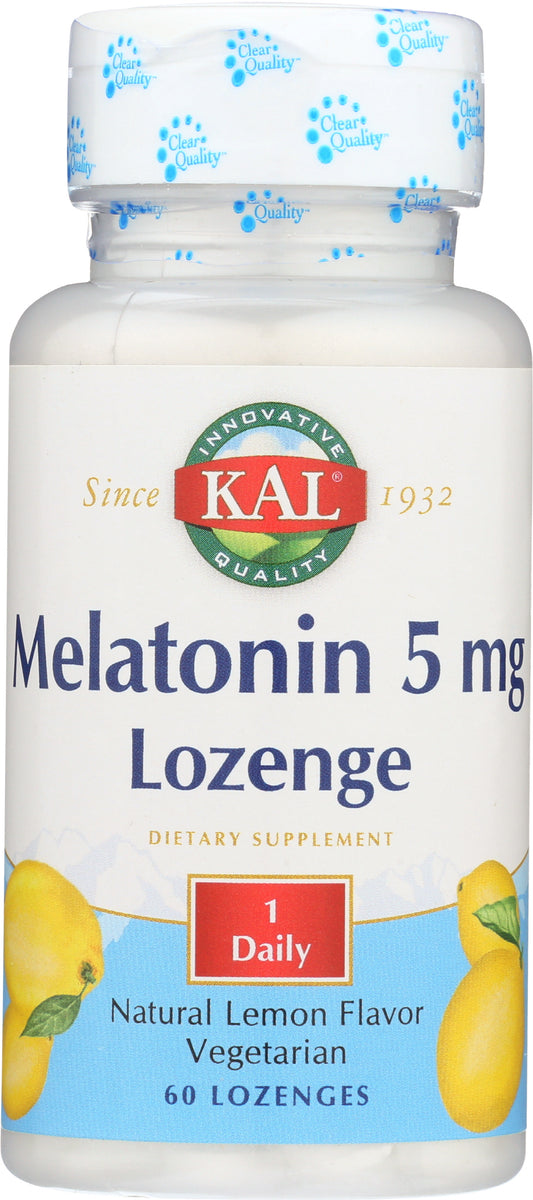 KAL Melatonin 5 mg 60 Lozenges Front of Bottle