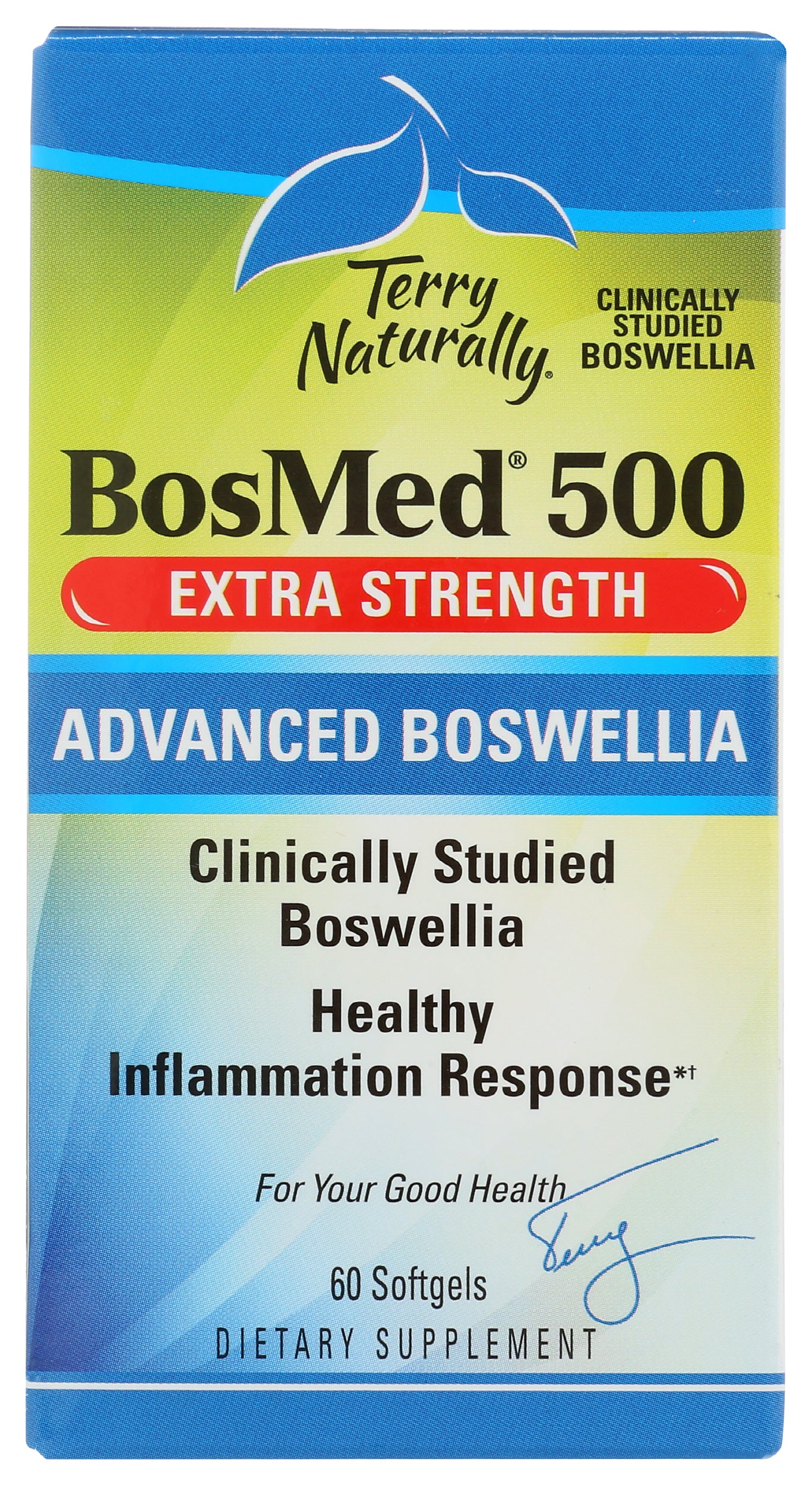 Terry Naturally BosMed 500 Advanced Boswellia 60 SoftGels Front of Box