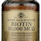Solgar Biotin 10,000 mcg 60 Capsules Front of Bottle