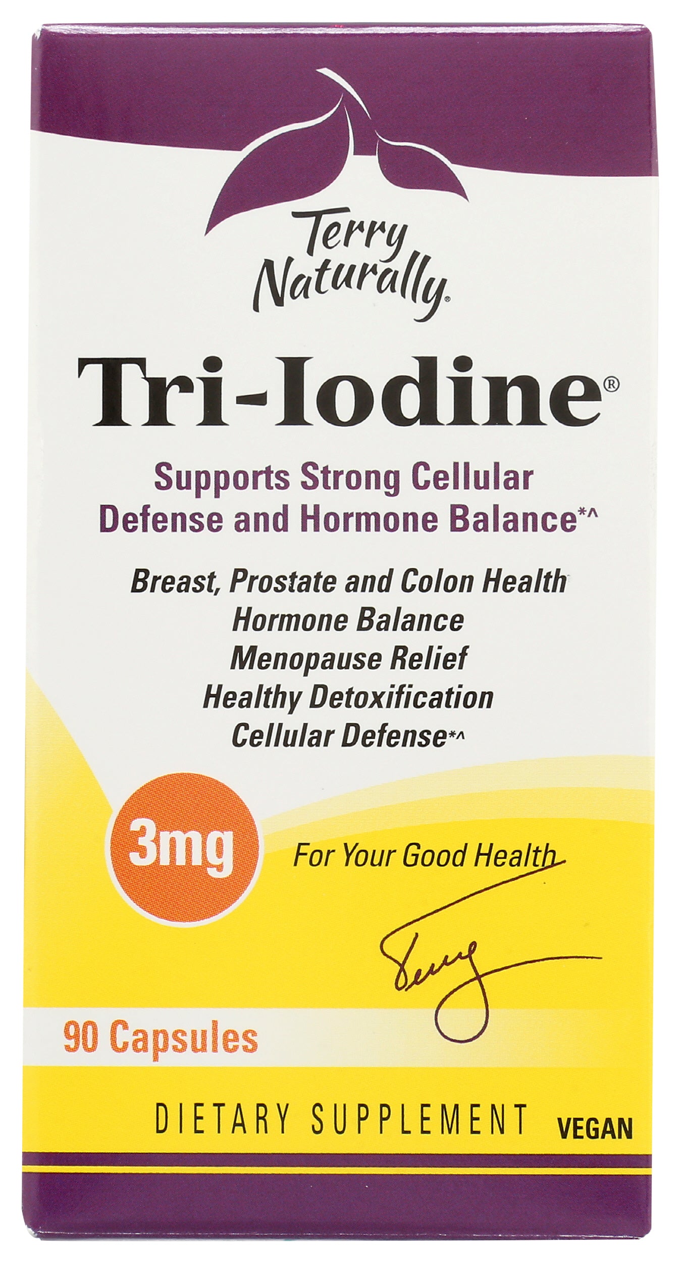 Terry Naturally Tri-Iodine 3mg 90 Capsules Front of Box
