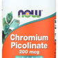 Now Foods Chromium Picolinate 100 Capsules Front of Bottle