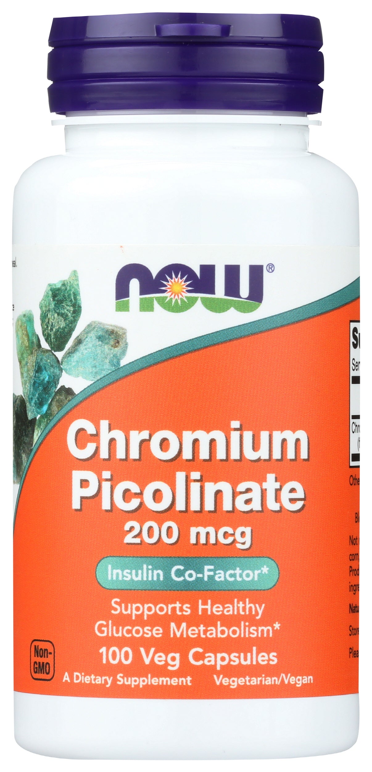 Now Foods Chromium Picolinate 100 Capsules Front of Bottle