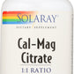 Solaray Cal-Mag Citrate 90 VegCaps Front of Bottle