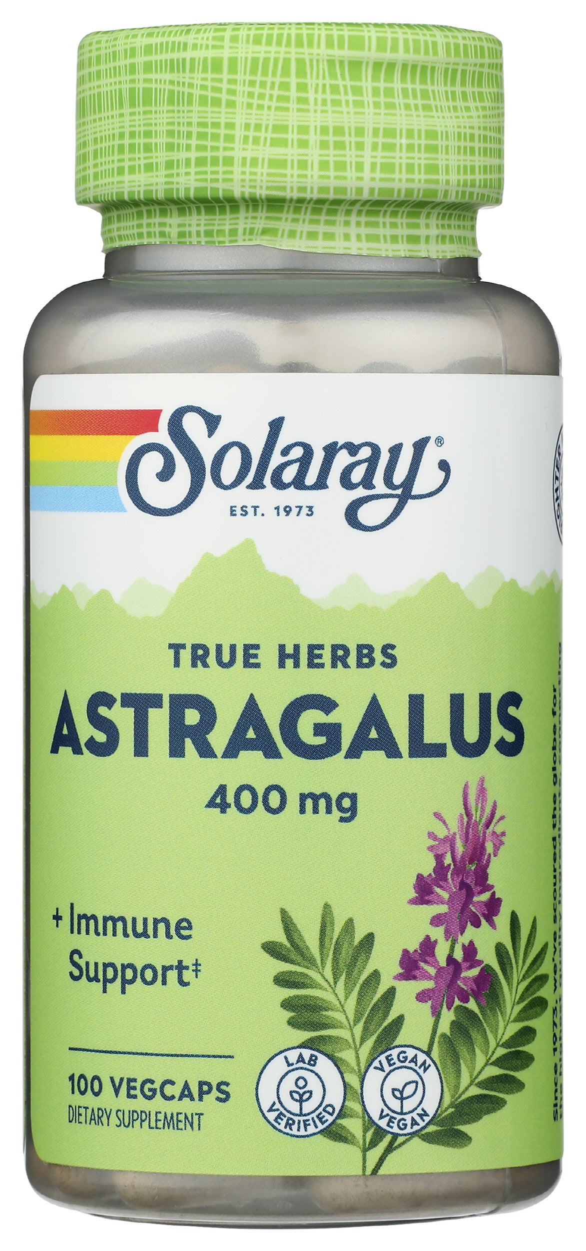 Solaray Astragalus 400mg 100 VegCaps Front of Bottle