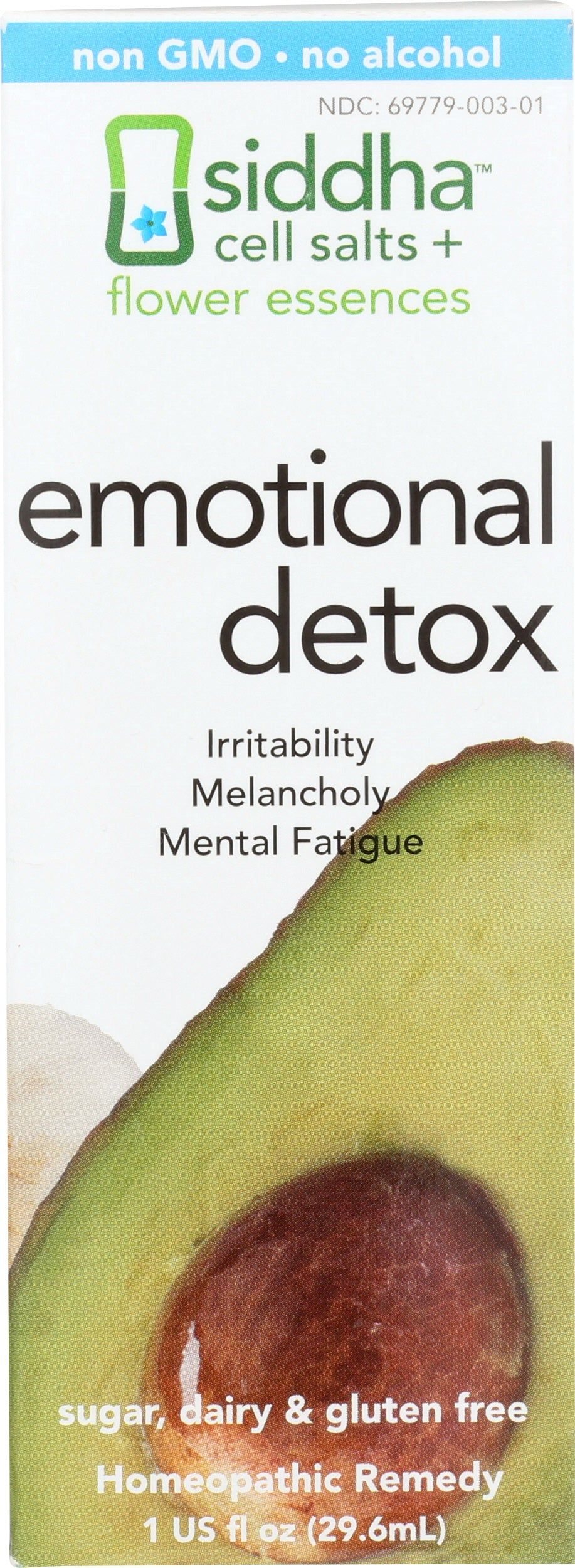 Siddha Remedies Emotional Detox 1 Fl. Oz. Front of Box