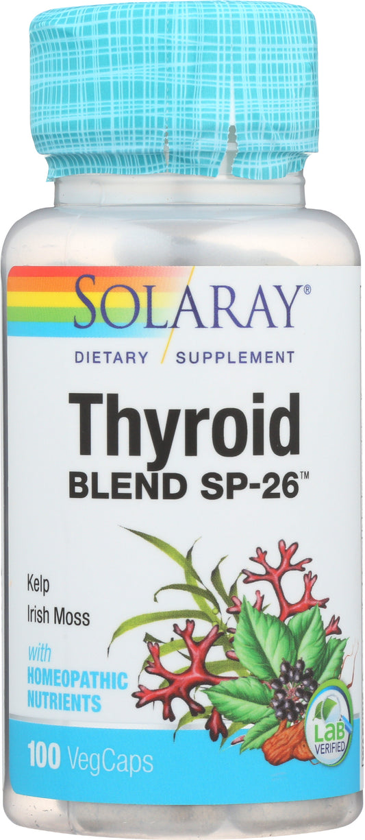 Solaray Thyroid Blend SP-26 100 VegCaps Front of Bottle
