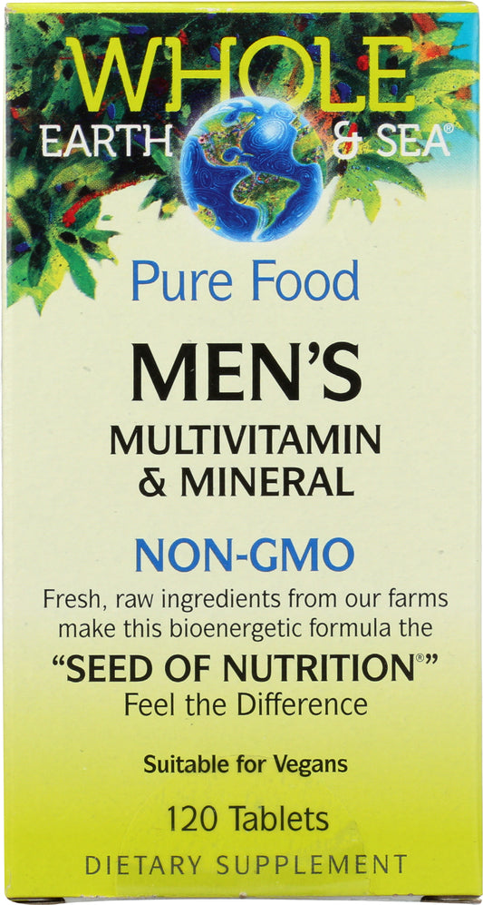 Whole Earth & Sea Men's Multivitamin 120 Tablets Front of Box