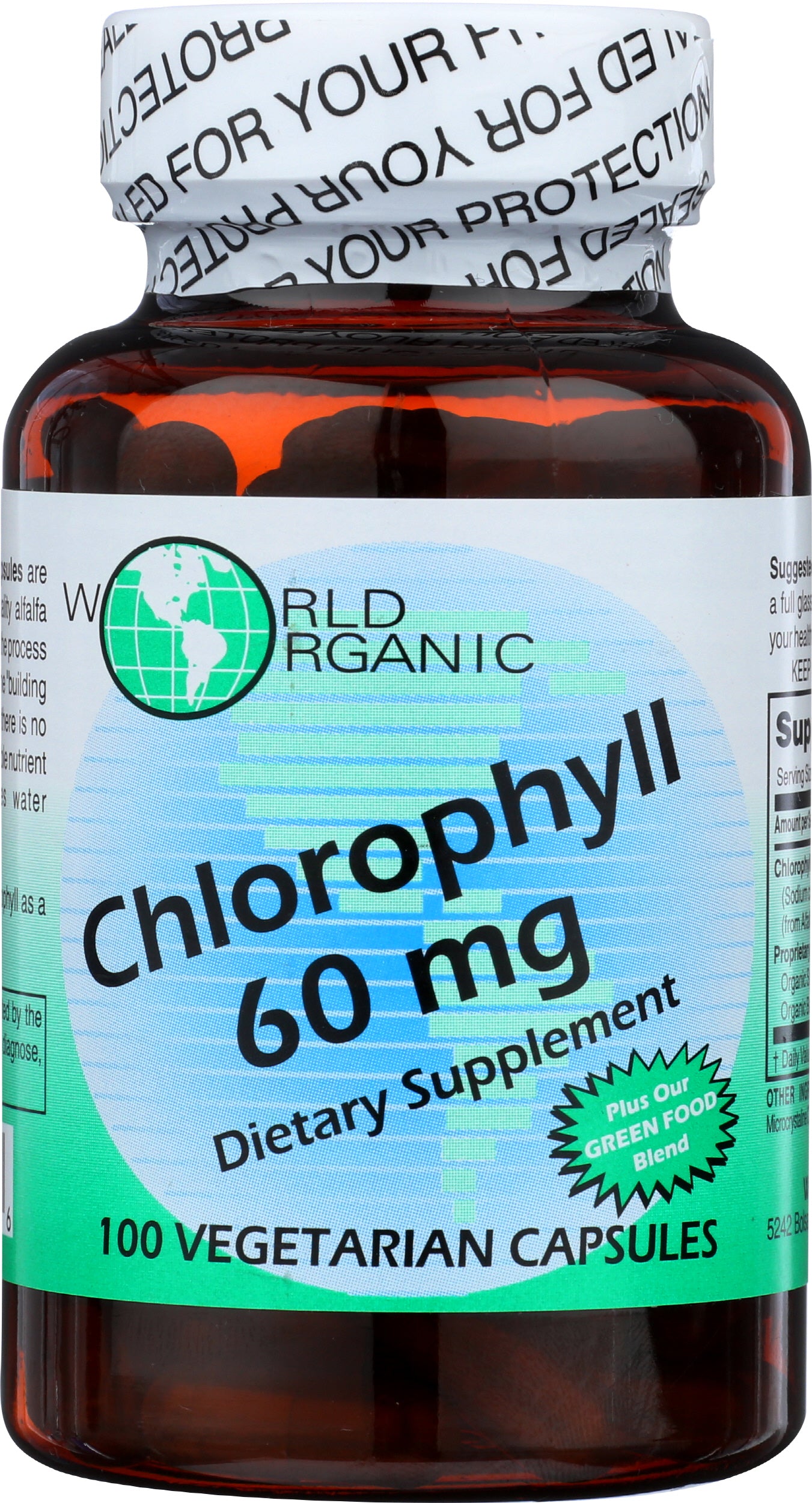 World Organic Chlorophyll 60 mg 100 Vegetarian Caps