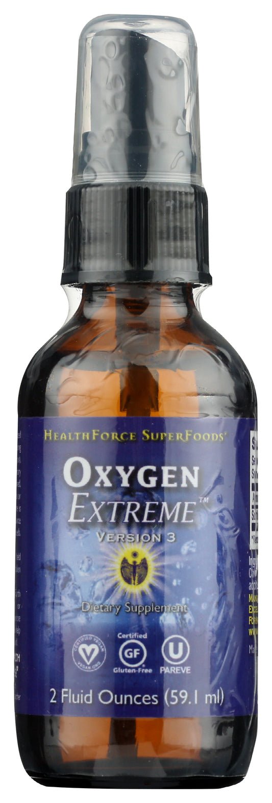 HealthForce SuperFoods Oxygen Extreme 2 Fl. Oz. Front of Bottle