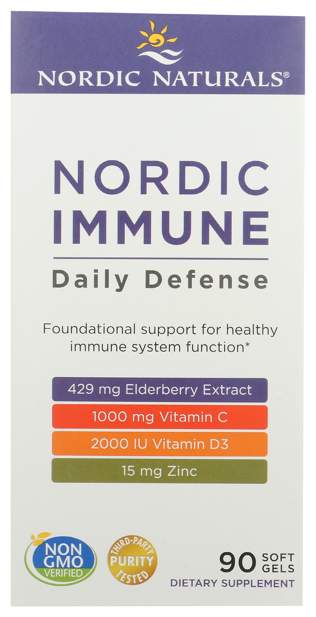 Nordic Naturals Immune Daily Defense 90 Soft Gels Front of Box