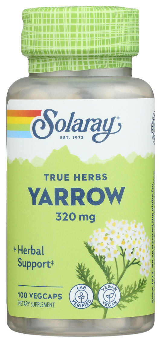 Solaray Yarrow 320 mg 100 VegCaps Front of Bottle