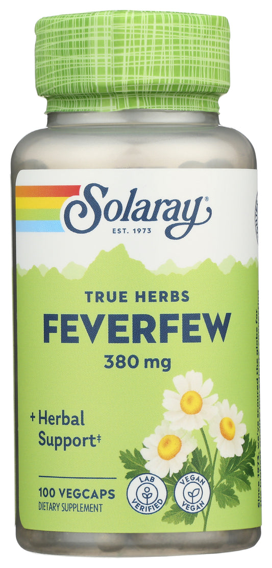 Solaray Feverfew 380 mg 100 VegCaps Front of Bottle